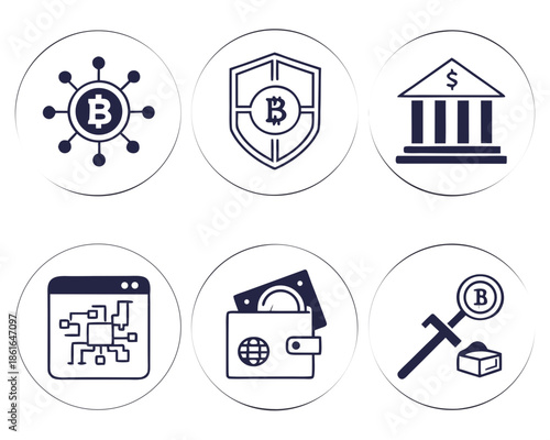 Digital Finance and Crypto Icon Collection