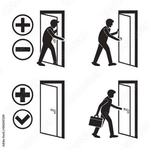 6 Modern Login and Logout UI Vector Icons