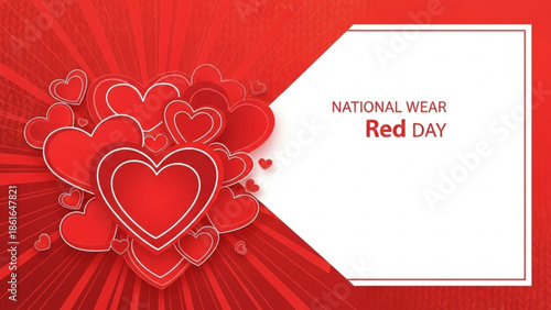 National wear red day hearts illustration for heart health awareness campaign