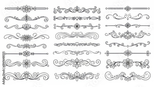 Collection of ornate scroll designs