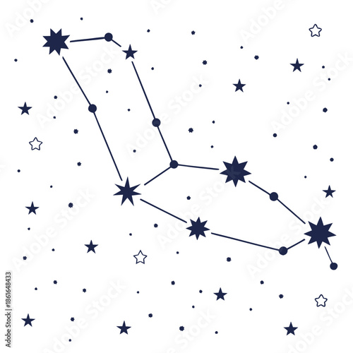 Abstract Star Constellation Vector Minimalist Art
