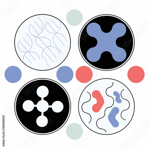 Clean Biology Inspired Organic Abstract Shape Elements