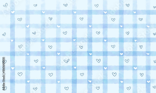 Valentine’s Day seamless pattern with blue flowers