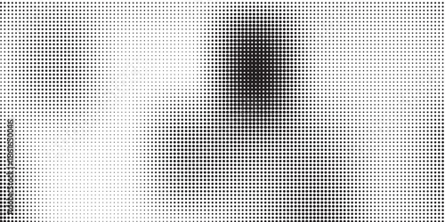 Dotted halftone gradient texture. Vanishing polka dot background. Repeating dots gradation pattern background. Black fading comic pop art overlay backdrop. Raster effect wallpaper. Vector halftone