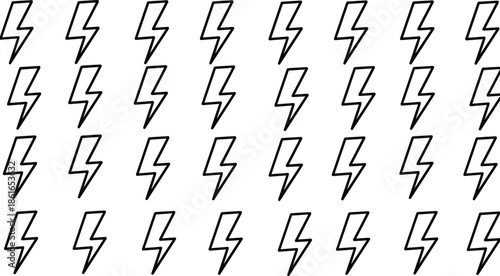 Set of Lightning Bolt Icons, Power Bolt Symbols, Electric Spark Elements, Energy Flash Graphics, Speed Symbols, Weather Thunder Icons, Voltage, Strike.