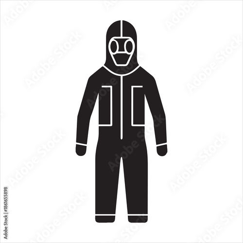 hazmat suit icon vector silhouette on transparent background
