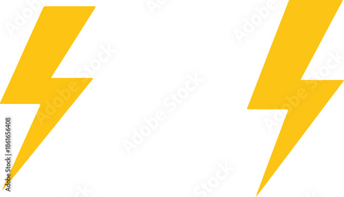 Two yellow lightning bolt icons side by side on a white background with bold lines and bright colors.