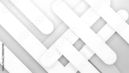 Modern abstract white design with geometric shapes and layers