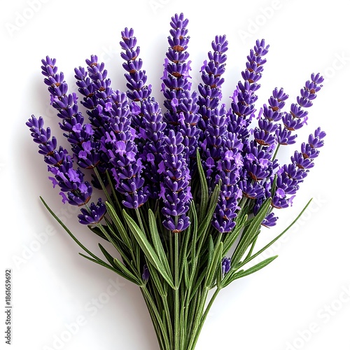 Purple lavender bouquet tied with rope high resolution picture