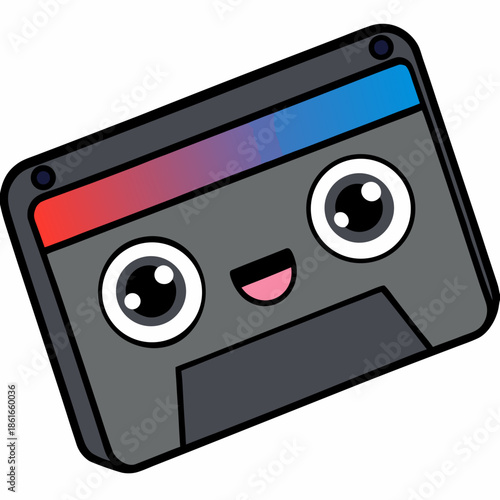 VHS video tape cassette isolated on white
