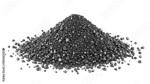 pile of small gray rocks and pebbles on white