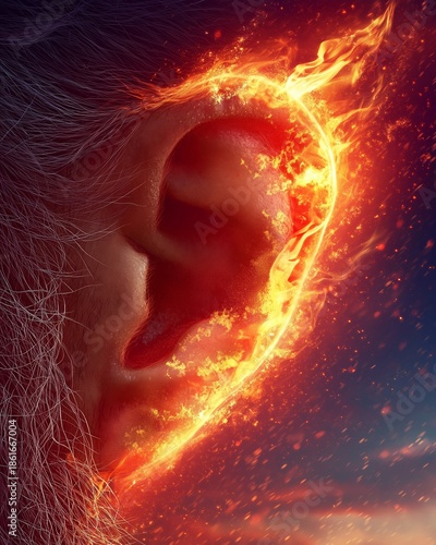 Fiery Ear in Dramatic Glow