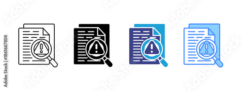 Investigation icon set multiple style collection