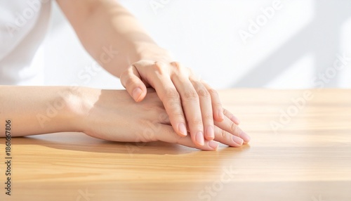 Wallpaper Mural テーブルの上に自然に休めた手元だけを写した、非常にミニマルな背景素材です。
物や文字、個人を特定できる要素は一切含まれていません。
広い余白を確保しており、広告コピーやデザイン配置に最適です。
ビジネス、ウェルネス、ライフスタイル、Web広告用途に幅広く使用できます Torontodigital.ca