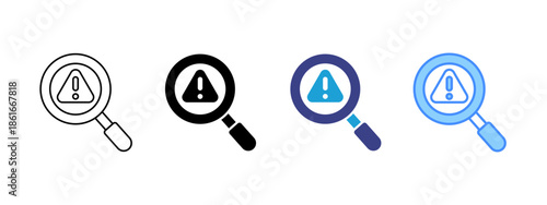 Investigation icon set multiple style collection