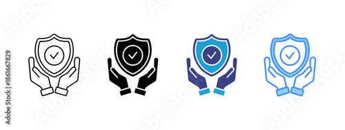 Safety icon set multiple style collection