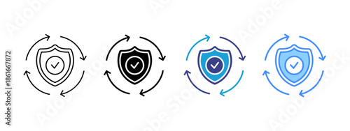 Security System  icon set multiple style collection