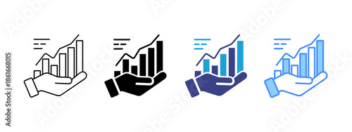 Growth   icon set multiple style collection