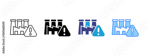 Factory  icon set multiple style collection