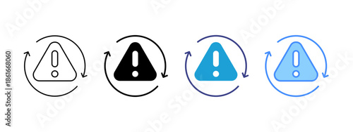 Process icon set multiple style collection