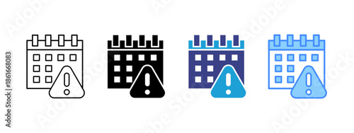 Schedule icon set multiple style collection