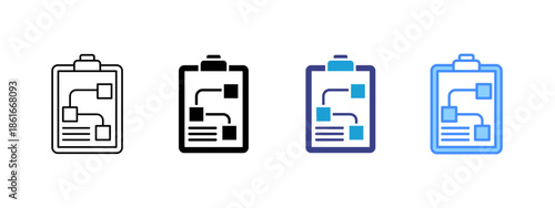Business Plan icon set multiple style collection