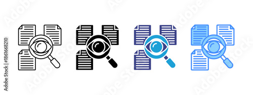 Investigation icon set multiple style collection