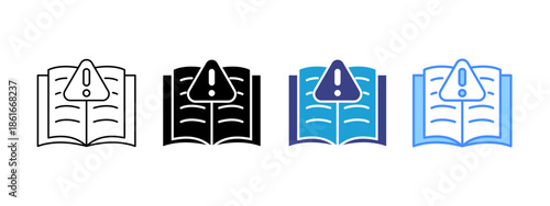 Book  icon set multiple style collection