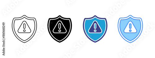 Shield  icon set multiple style collection