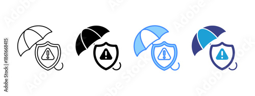 Insurance icon set multiple style collection
