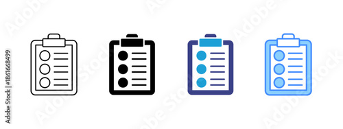 Checklist icon set multiple style collection