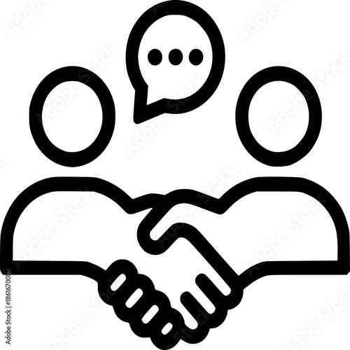 Handshake of Agreement: Depicting a moment of connection and understanding, this image features a handshake between two figures, symbolizing collaboration and mutual understanding.