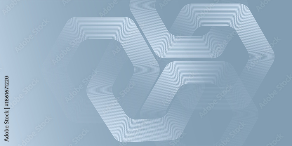 Fototapeta premium Abstract hexagon lines on gray background. Geometric stripe line art design modern