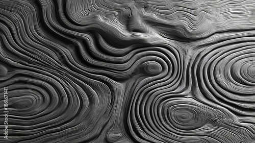 Monochrome Topographic Swirl Patterns