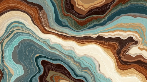 Earthy Topographic Pattern Art