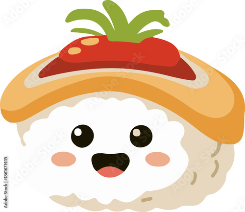 Cartoon Sushi with Strawberry Topping.