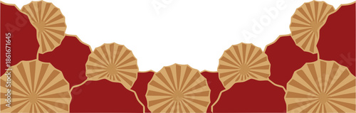 Red and Gold Japanese Pattern.