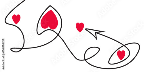 Safe time line icon. Continuous line with share plane. Clock sign. Office management symbol. Hearts rate review in speech bubble. Safe time single line ribbon. Loop curve pattern. Vector