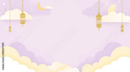 Soft Pastel Ramadan Banner Mockup 