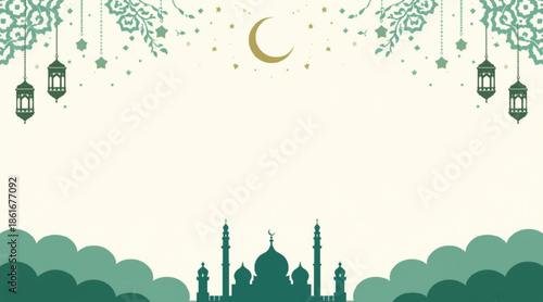 Clean Ramadan Banner Mockup with Large Copy Space