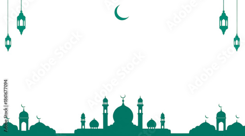 Clean Ramadan Banner Mockup with Large Copy Space