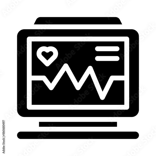 heart rate glyph icon