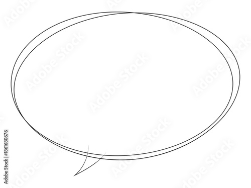 吹き出しのイラスト16【手書き落書き風の二重線】