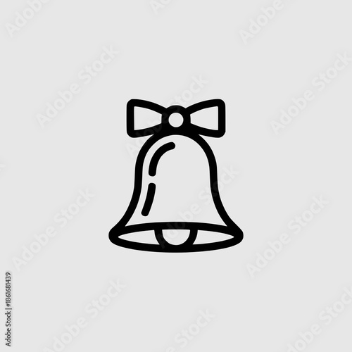 Elegant bell icon with bow on top for notifications