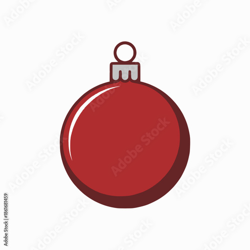 Vibrant red Christmas ornament on white background