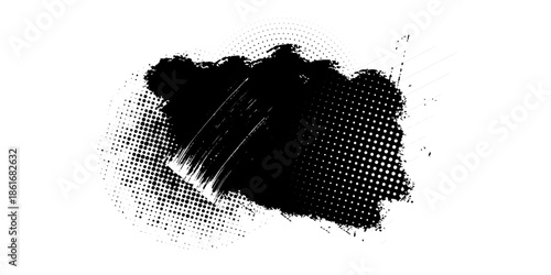 Dark black blot object. Vector illustration modern