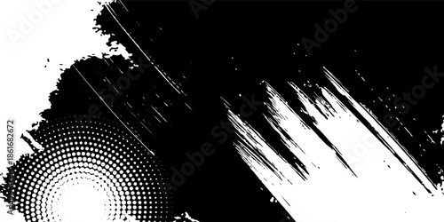 Top black blot object. Vector illustration art