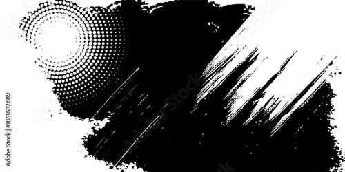 Top black blot object. Vector illustration art