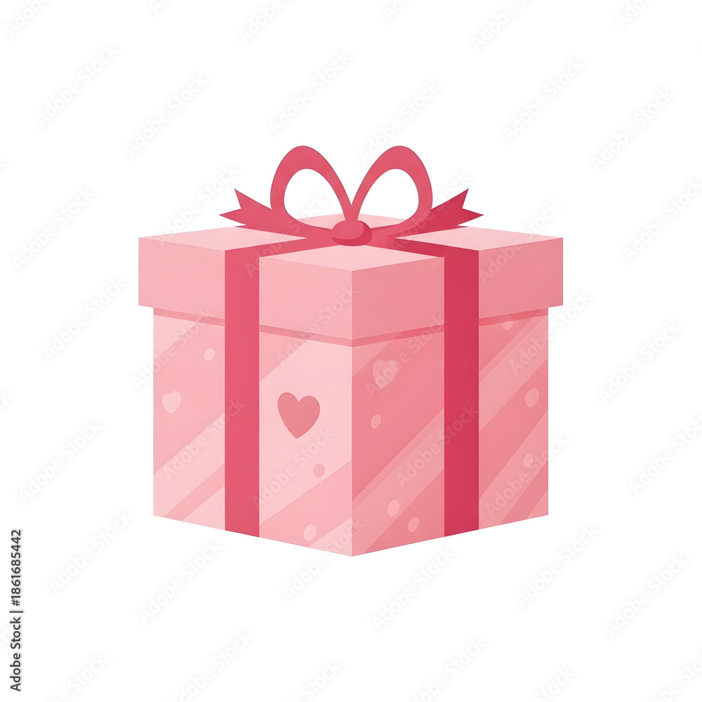 Obraz premium Gift Box with Heart Icon Valentine’s Day Present