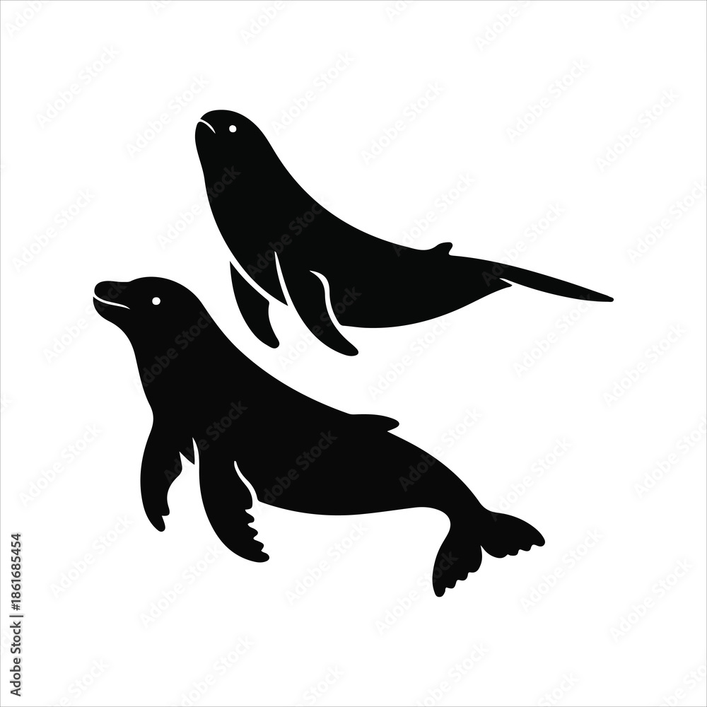 Obraz premium silhouette of a dolphin